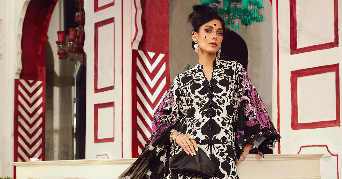 3 Piece Unstitched Embroidered Cambric Suit | MPT-2704-B