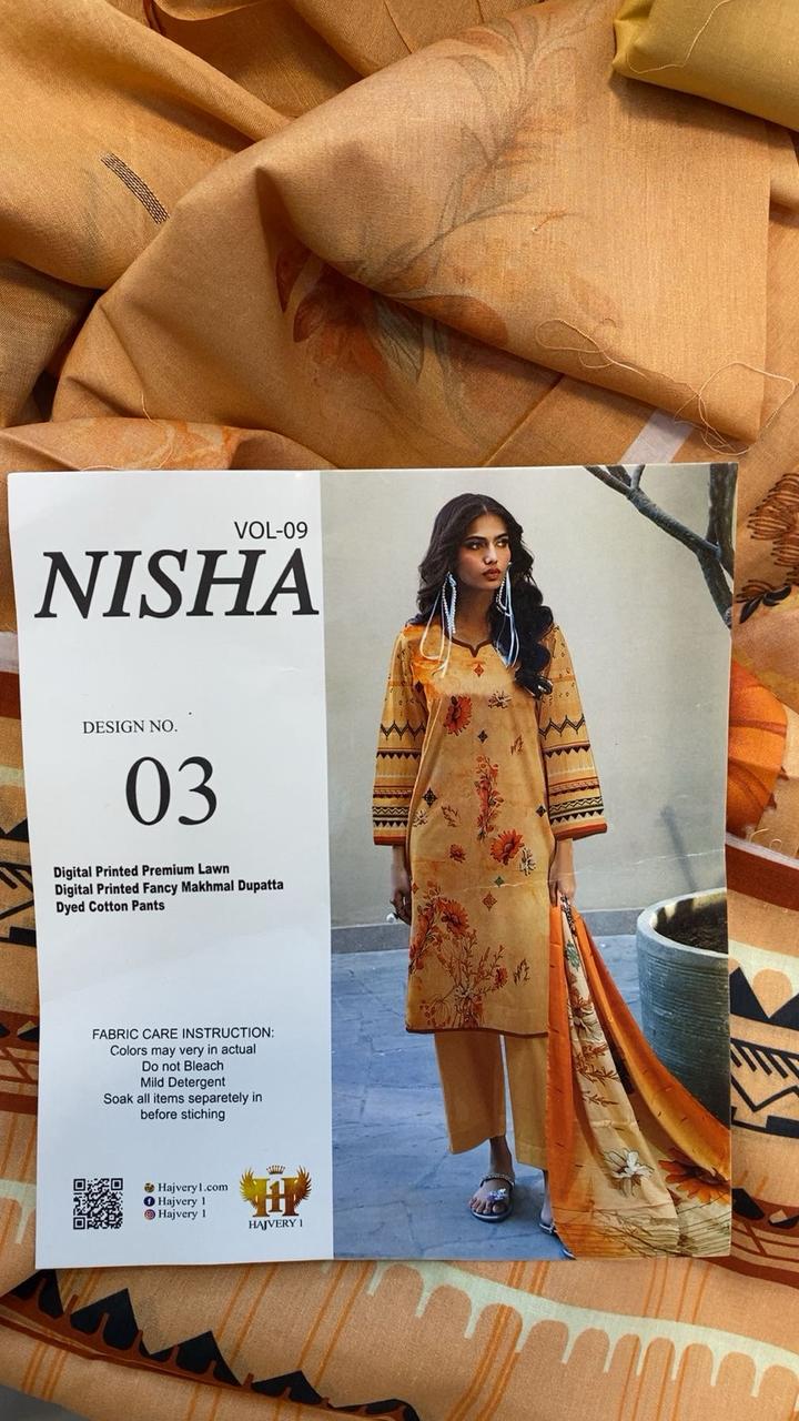 3 Piece – Digital Printed Lawn | Zarq-e-Deeba