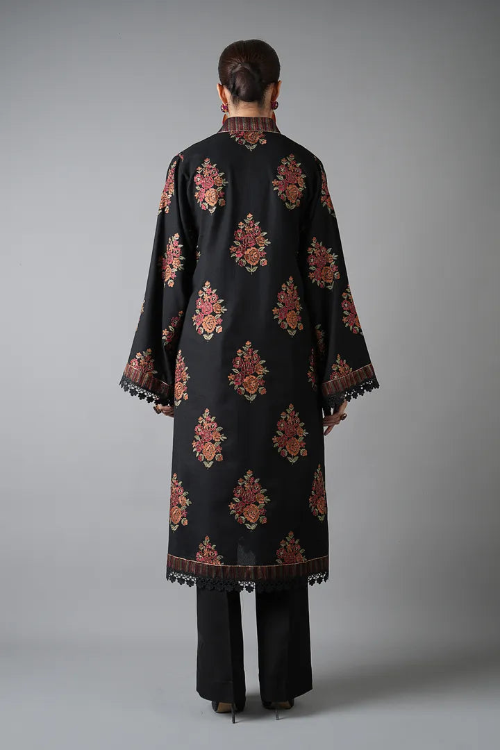 3 Piece Embroidered PK Raw Silk Suit