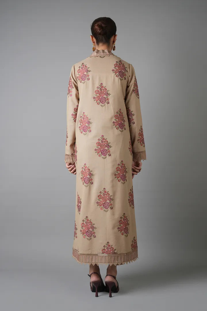 2 Piece Embroidered Raw Silk Suit
